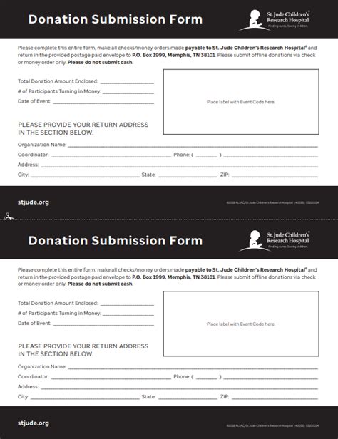 St Jude S Printable Donation Form 2020